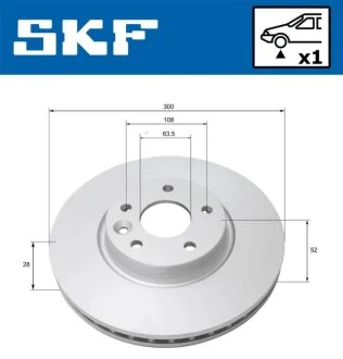 FORD диск гальмівний передн.Mondeo IV 07- SKF VKBD 80283 V1