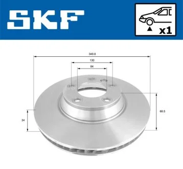 VW диск гальм. передн.лів. AUDI Q7 06-,Touareg 02- SKF VKBD 80284 V1