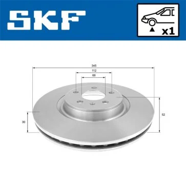 AUDI Диск гальмівний передній 345мм A4/A5/A6/Q5 08- SKF VKBD 80286 V1
