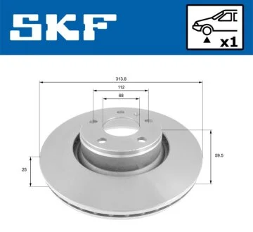 AUDI гальмівний диск передн. A6 2.4I 2.0TDI 2.7TDI 3.0TDI 05- SKF VKBD 80305 V1
