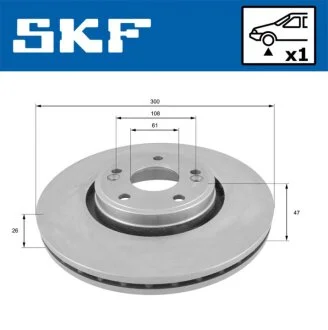 RENAULT Гальмівний диск передн. Laguna 01- SKF VKBD 80338 V1