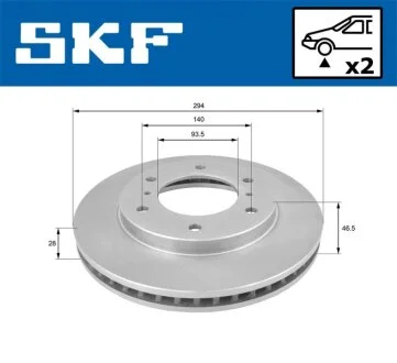 MITSUBISHI диск гальм передн. L200 05- SKF VKBD 80340 V2