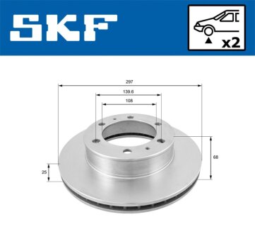 TOYOTA диск гальмівний передн.Fortuner,Hilux III 05- SKF VKBD 80346 V2