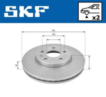 CHEVROLET диск гальм. передн. Cruze 1.6 09-, OPEL Astra j SKF VKBD 80354 V2