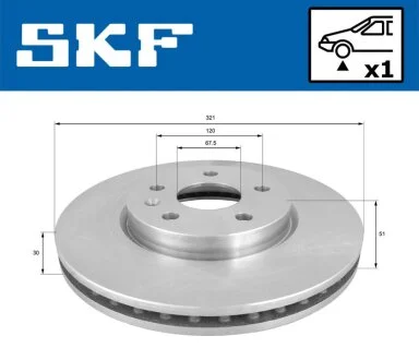 OPEL диск гальмівний передній (321*30) Insignia 08- SKF VKBD 80360 V1