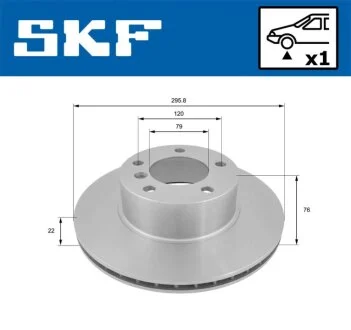 BMW диск гальмівний перед. (вентил.) 5-serie (E39) SKF VKBD 80410 V1