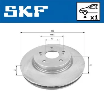 SUZUKI диск гальмівний передн.Grand Vitara 05- SKF VKBD 80414 V1