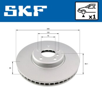 BMW диск гальмівний перед.прав.F10,6,7 F01 10- SKF VKBD 80484 V1