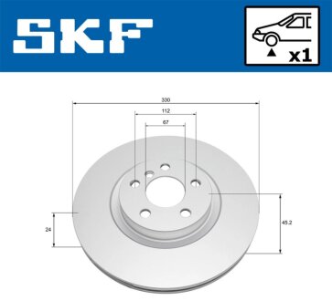 Диск гальм. передн. BMW X1 SKF VKBD 80546 V1