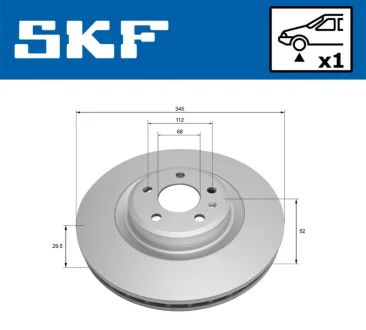 AUDI диск гальмівний передній вент. AUDI Q5 08-. SKF VKBD 80562 V1