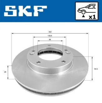 KIA Гальмівний диск передн. KIA SORENTO 2,4-3,5 02- SKF VKBD 80586 V1