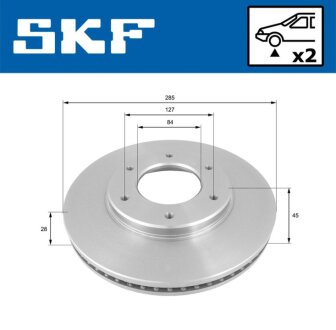 TOYOTA диск гальмівний передн.Hiace SKF VKBD 80591 V2