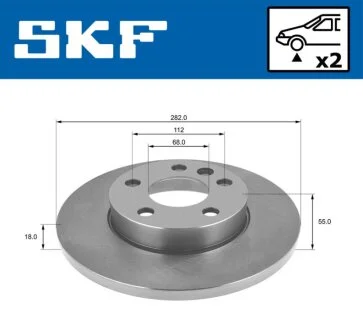 VW диск гальмівний передній T4 96- SKF VKBD 80681 S2