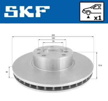 BMW диск гальмівний передн.5 серія E39 00- SKF VKBD 80697 V1