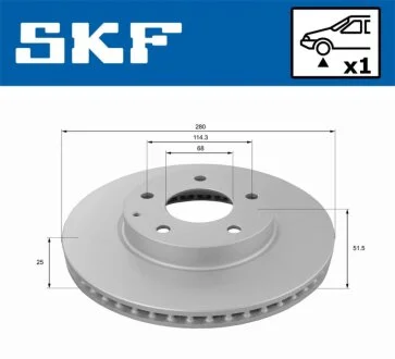 MAZDA Диск гальм. передн. 3 1,5 13- SKF VKBD 80739 V1