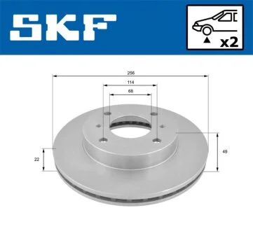 NISSAN гальмівний диск передн.(вентил.) Primera 90-, Almera 00- SKF VKBD 80828 V2
