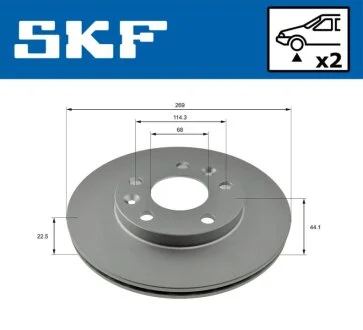 Гальмівний диск передн. Renault Duster 1.5dci SKF VKBD 81052 V2