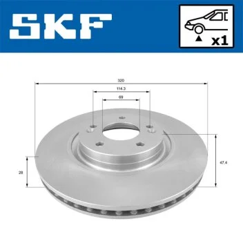 HYUNDAI диск гальм. передн. i40 11-, ix35 14-, Grandeur, KIA SKF VKBD 81054 V1