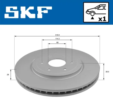 Nissan диск гальм. передн. Navara,Pathfinder SKF VKBD 81067 V1