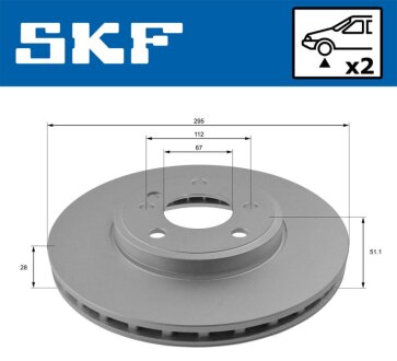 DB диск гальмівний передн. W176 SKF VKBD 81070 V2