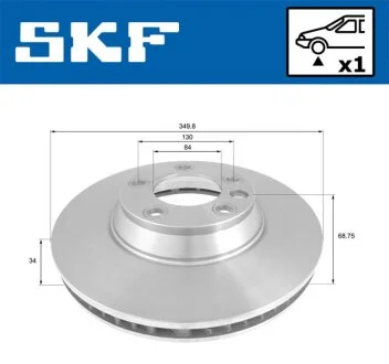 VW диск гальм. передн.прав. AUDI Q7 06-,Touareg 02- SKF VKBD 81077 V1
