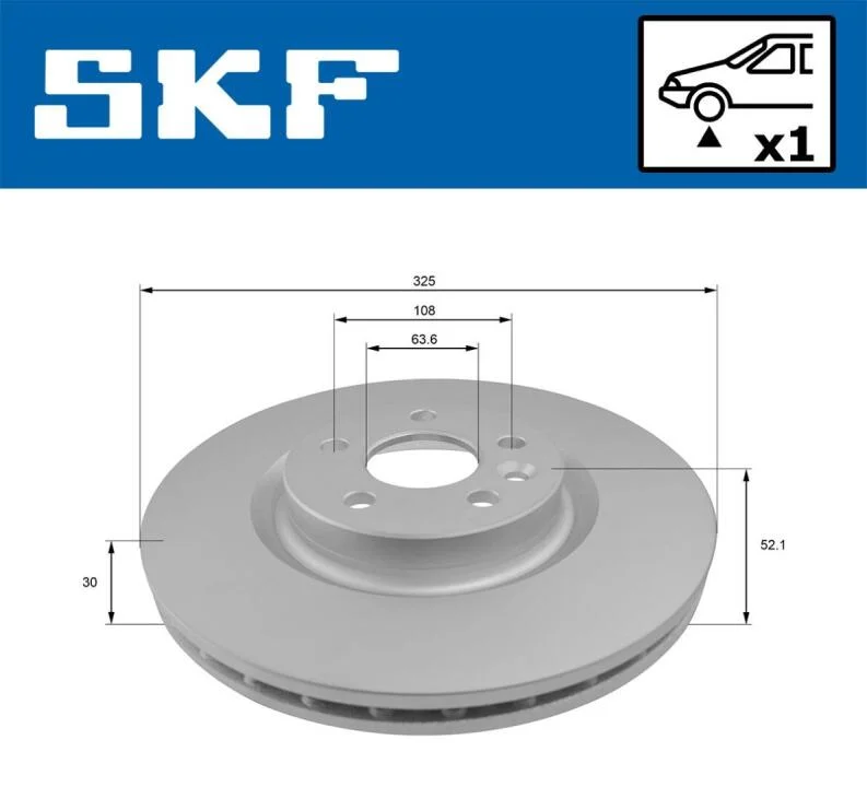 LAND ROVER Диск гальм. передній Range Rover Evoque 11-, Discovery Sport 14- SKF VKBD 81100 V1 (фото 1)