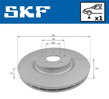 LAND ROVER Диск гальм. передній Range Rover Evoque 11-, Discovery Sport 14- SKF VKBD 81100 V1