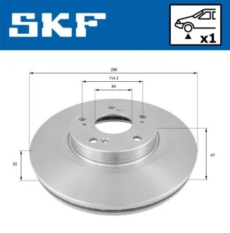 HONDA гальмівний диск передн. Accord 08- SKF VKBD 81106 V1