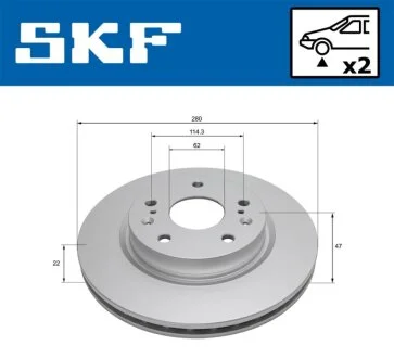 SUZUKI диск гальм. передн. SX4 06-, Vitara 15- SKF VKBD 81141 V2