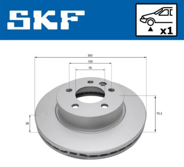 VW диск гальм. передн. CRAFTER 16- SKF VKBD 81179 V1