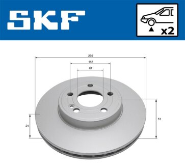 DB диск гальмівний перед. W177/W247 SKF VKBD 81280 V2