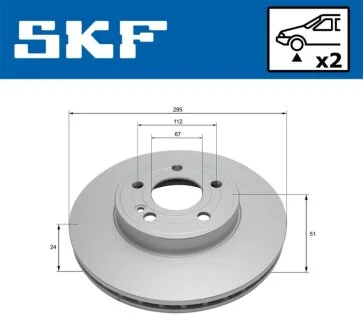 DB диск гальмівний перед. W177/W247 SKF VKBD 81280 V2