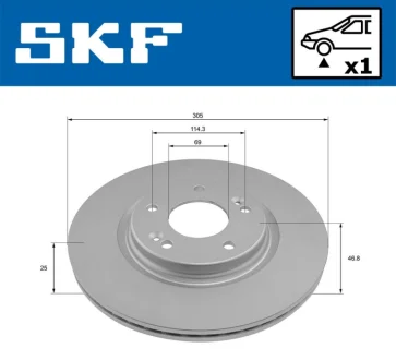 HYUNDAI диск гальмівний передн. i30 17-, Tucson 15- SKF VKBD 81296 V1