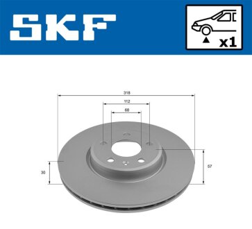 AUDI Диск гальм. передн. A4 Allroad 16- SKF VKBD 81349 V1