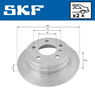 DB гальмівний диск передн. W169,245 04- SKF VKBD 90083 S2