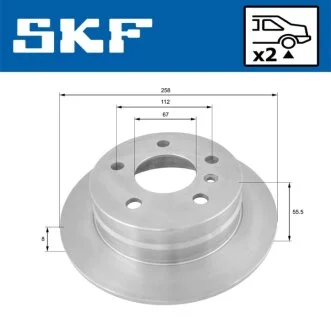 DB гальмівний диск передн. W169,245 04- SKF VKBD 90083 S2