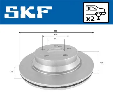 DB гальмівний диск задн. (вентил.) W211 02- SKF VKBD 90118 V2