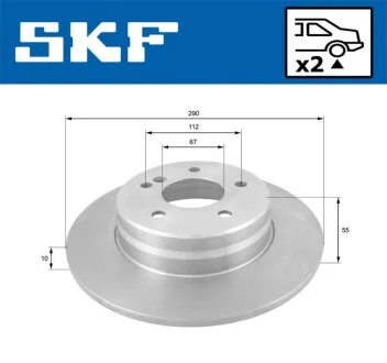 DB диск гальмівний задн. W203/210 SKF VKBD 90151 S2