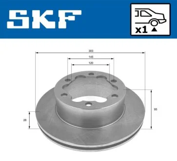 DB диск гальмівний задн. Sprinter 509 511 515 518 06- SKF VKBD 90182 V1