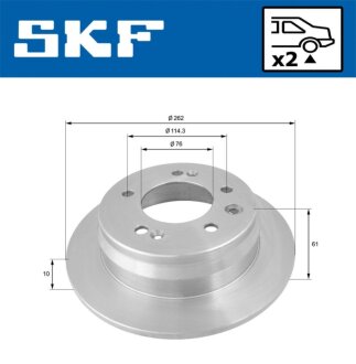 KIA гальмівний диск задн. Ceed SKF VKBD 90186 S2