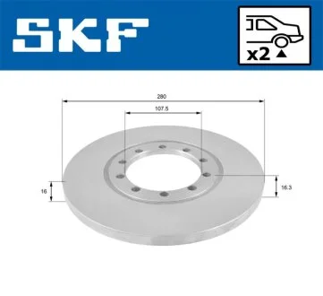 FORD гальмівні диски задн. Transit 2.4 TDCi 06-. SKF VKBD 90207 S2