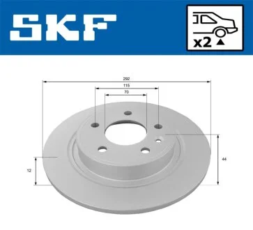 OPEL диск гальм.задн.Astra J, Chevrolet Cruze SKF VKBD 90229 S2