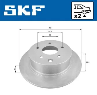 NISSAN Тормозной диск задн. Qashqai 1.6/2.0 SKF VKBD 90263 S2