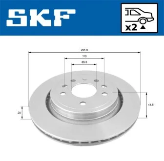 OPEL гальмівний диск задн. VECTRA C 02- SKF VKBD 90370 V2