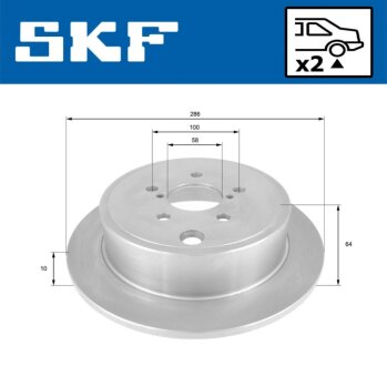 SUBARU диск гальмівний задн. Legacy 09- SKF VKBD 90376 S2