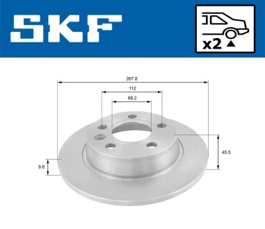 VW диск гальмівний задній Sharan,Seat Alhambra,Ford Galaxy SKF VKBD 90378 S2