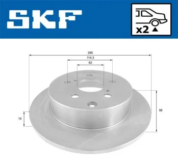 TOYOTA диск гальм.задн. Verso 09- SKF VKBD 90380 S2