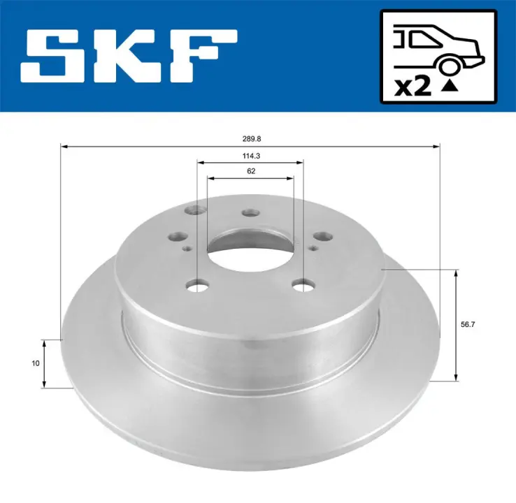 TOYOTA гальмівний диск передн. Supra SKF VKBD 90391 S2 (фото 1)