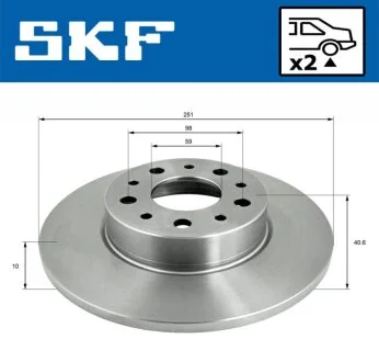 FIAT диск гальм. задн. 500L 12- SKF VKBD 90392 S2