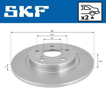 TOYOTA Диск тормозной задн.Avensis 09- SKF VKBD 90395 S2